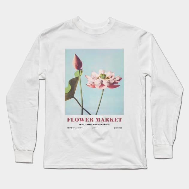 Flower Market Lotus Flowers Ehibition Wall Art Long Sleeve T-Shirt by VanillaArt